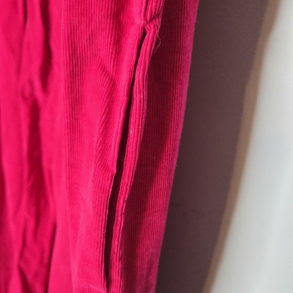 Laura Ashley Vintage 80s Hot Pink Corduroy Jumpsuit Sleeveless Size Medium Solid - Picture 5 of 9